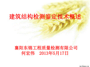 建筑结构检测鉴定技术概述东锦内部培训课件plx.ppt