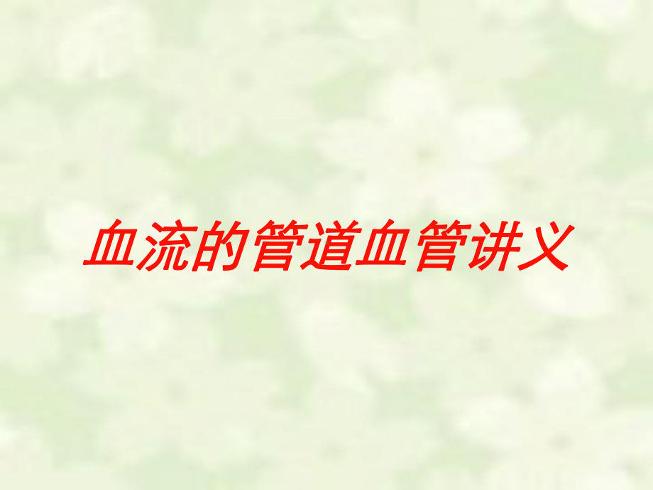 血流的管道血管讲义培训课件.ppt_第1页