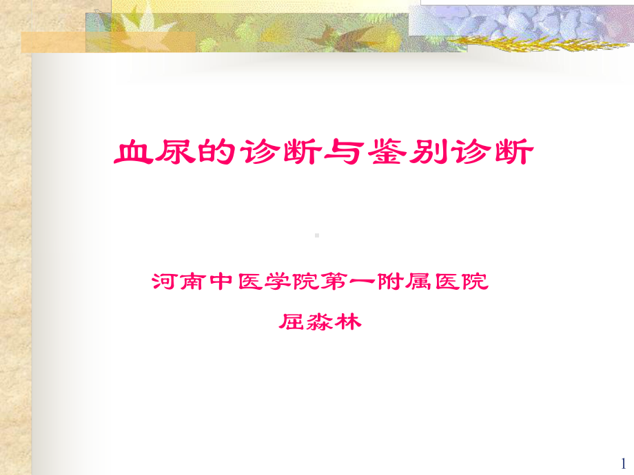 血尿的诊断与鉴别诊断参考课件.ppt_第1页