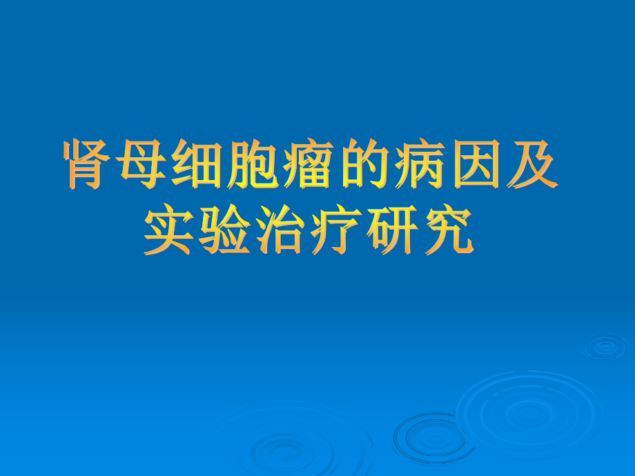 肾母细胞瘤的病因及实验治疗研究课件.pptx_第1页