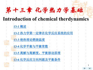 工程热力学配套多媒体课件-第13章化学热力学基础.ppt