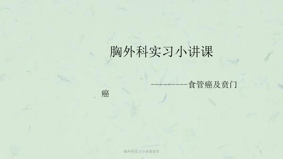 胸外科实习小讲课食管课件.ppt_第1页