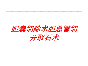 胆囊切除术胆总管切开取石术培训课件.ppt