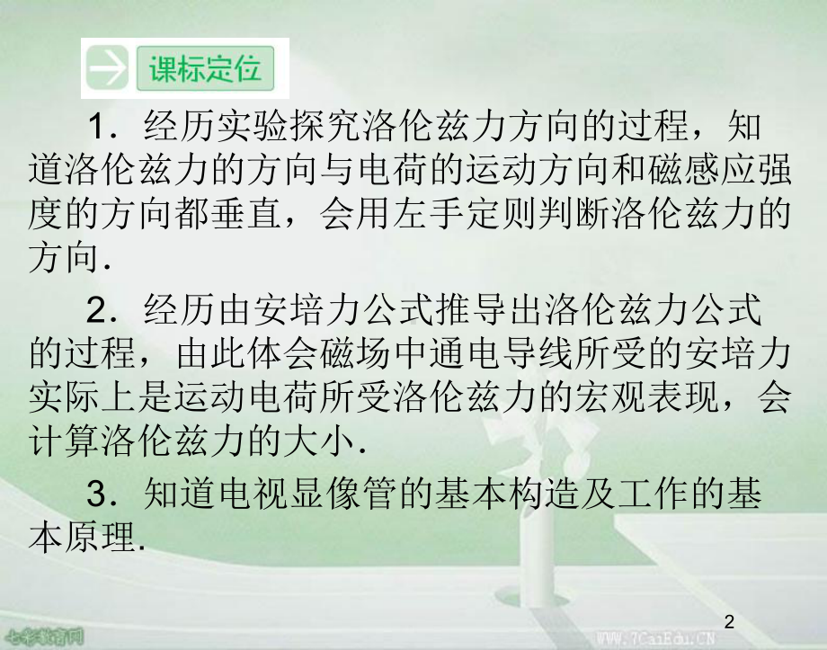 物理选修3-1人教新课标35磁场对运动电荷的作用课件.ppt_第2页