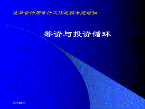 注册会计师审计工作底稿专题培训-筹资与投资循环课件.ppt