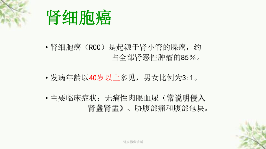 肾癌影像诊断课件.ppt_第1页