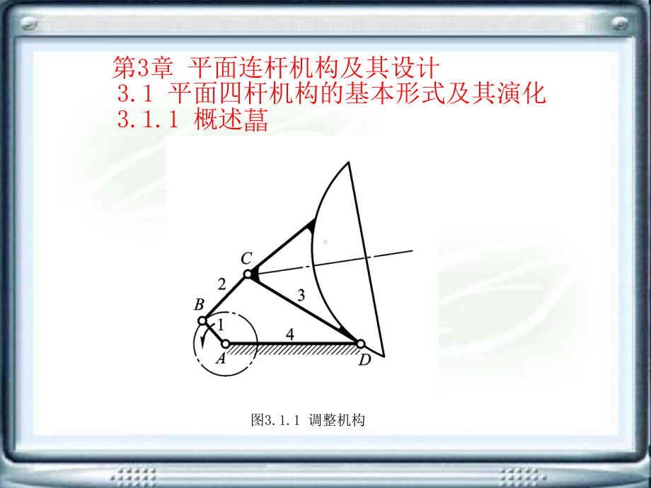 机械设计基础电子教案第3章-平面连杆机构及其设计-课件.ppt_第1页