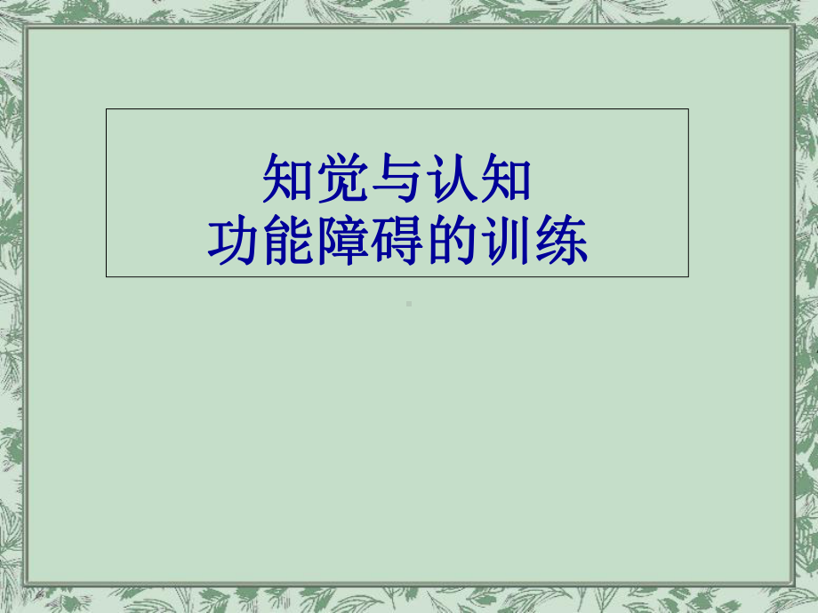 知觉与认知功能的训练-课件.ppt_第1页