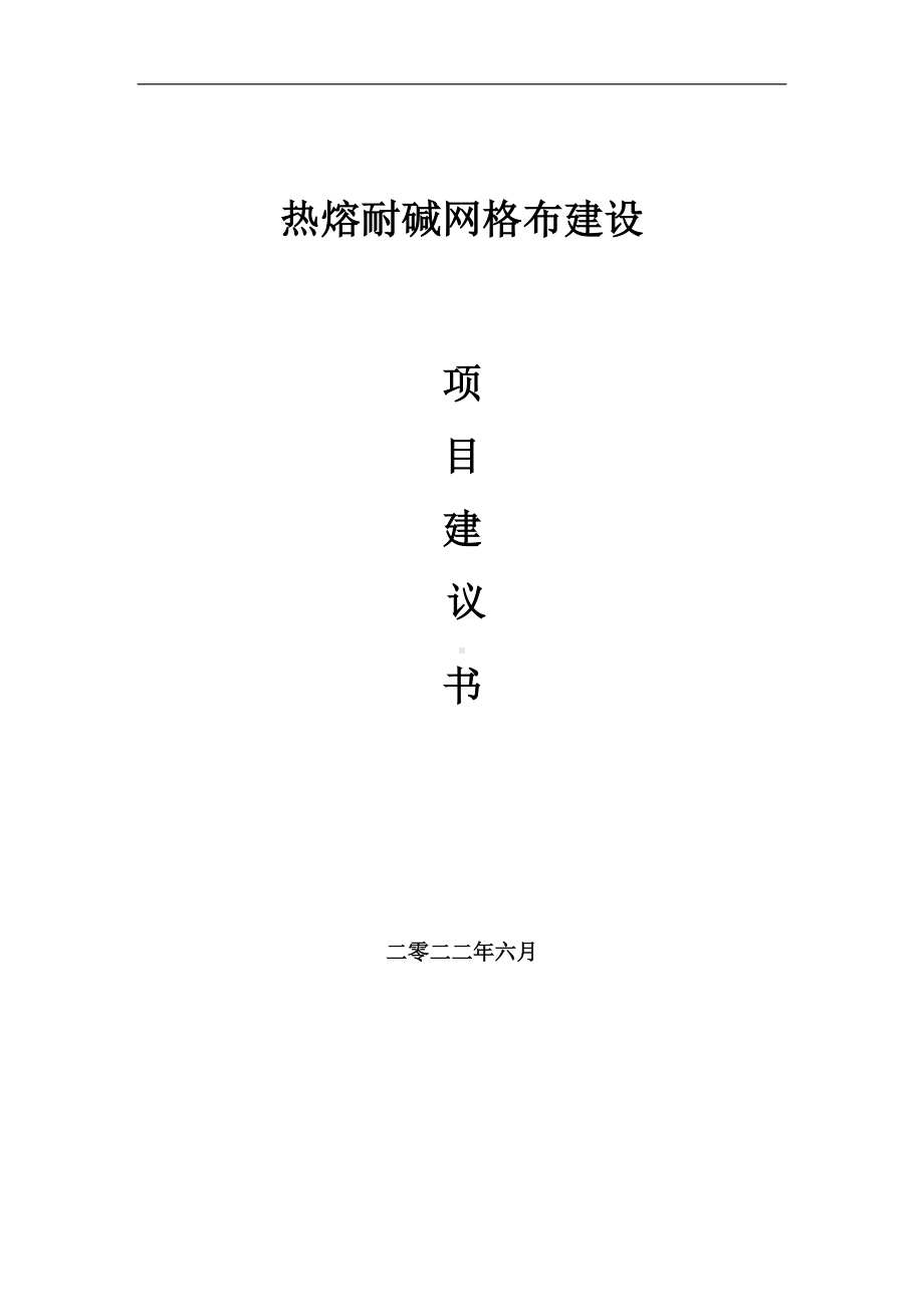 热熔耐碱网格布项目建议书（写作模板）.doc_第1页