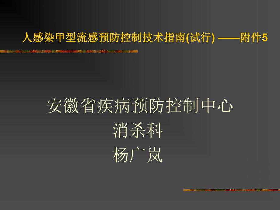 人感染甲型流感预防控制技术指导(试行)教学大全课件.ppt_第1页