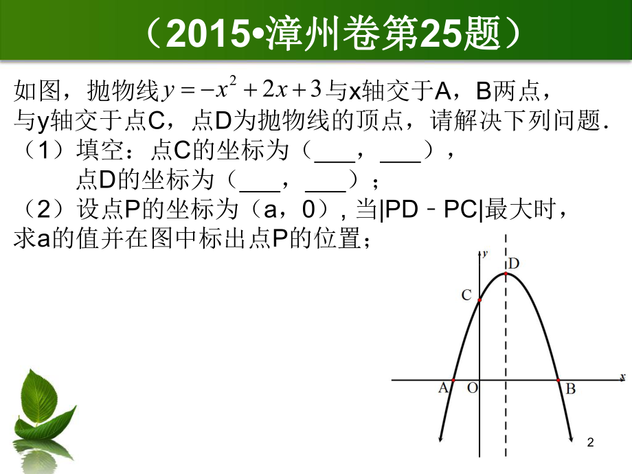 二次函数背景下的线段最值问题教学课件.ppt_第2页