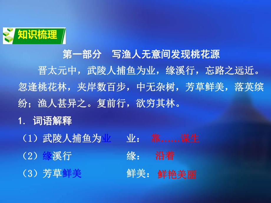 中考语文锁分二轮复习文言文阅读桃花源记课件北师大版.ppt_第2页