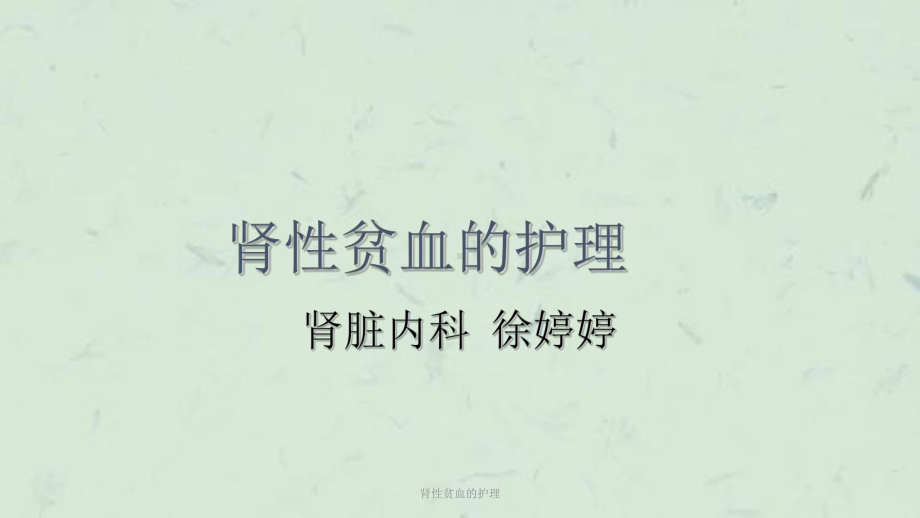 肾性贫血的护理课件.ppt_第1页