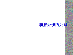 胰腺外伤的处理课件.ppt