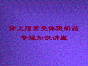 肾上腺素受体阻断药专题知识讲座培训课件.ppt