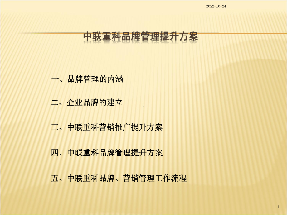 中联重科营销推广与品牌管理提升方案-整理稿课件.ppt_第1页