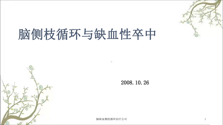 脑缺血侧枝循环治疗公司课件.ppt_第1页