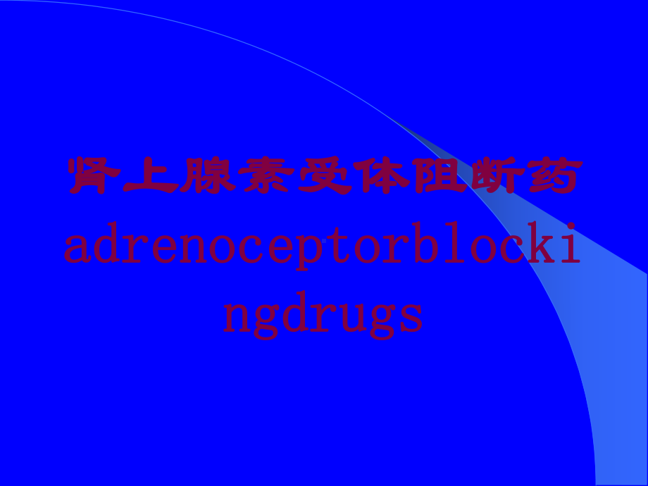 肾上腺素受体阻断药adrenoceptorblockingdrugs培训课件.ppt_第1页