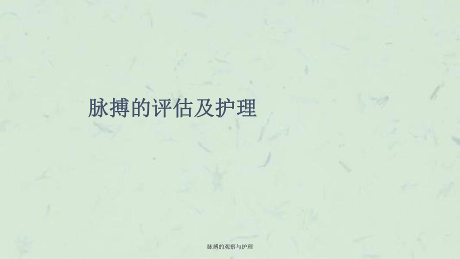 脉搏的观察与护理课件.ppt_第1页