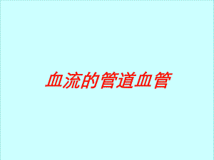 血流的管道血管培训课件.ppt