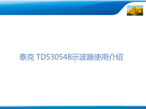 泰克-TDS3054B示波器使用课件.ppt