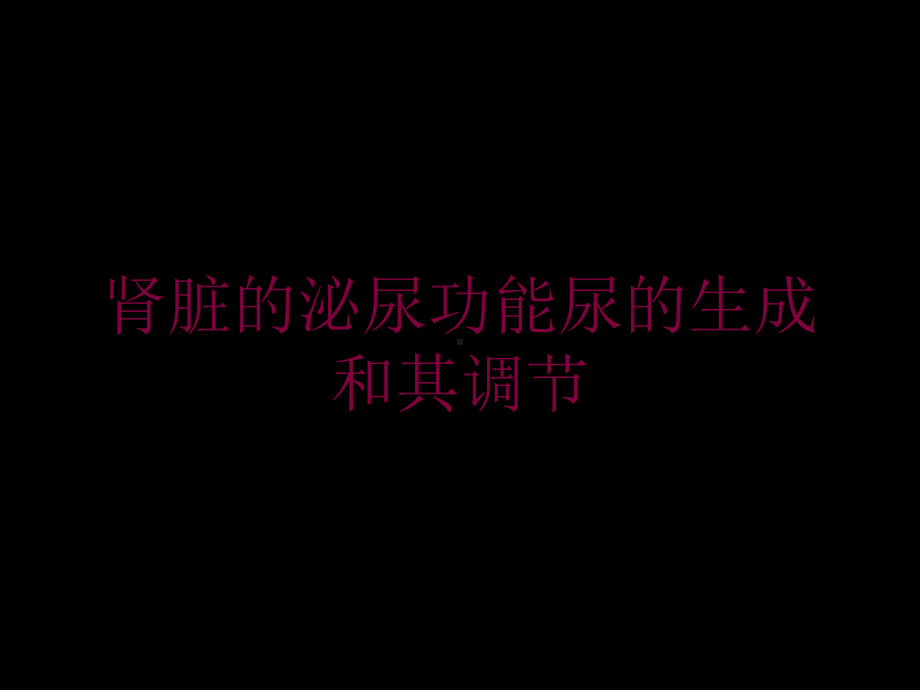 肾脏的泌尿功能尿的生成和其调节培训课件.ppt_第1页