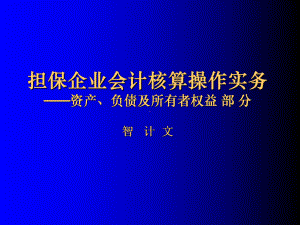 担保企业会计核算操作实务课件.ppt