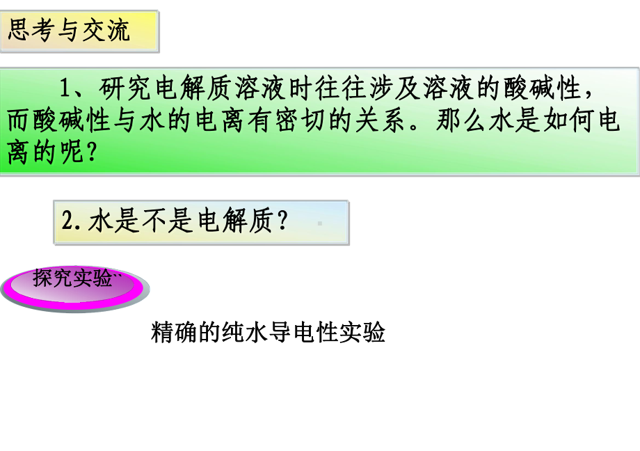 新人教版选修4化学第三章第二节水的电离和溶液的酸碱性-课件.ppt_第3页