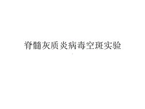 脊髓灰质炎病毒空斑试验课件.ppt