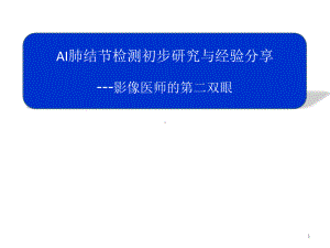 深度学习肺结节检测初步研究与经验分享课件.pptx