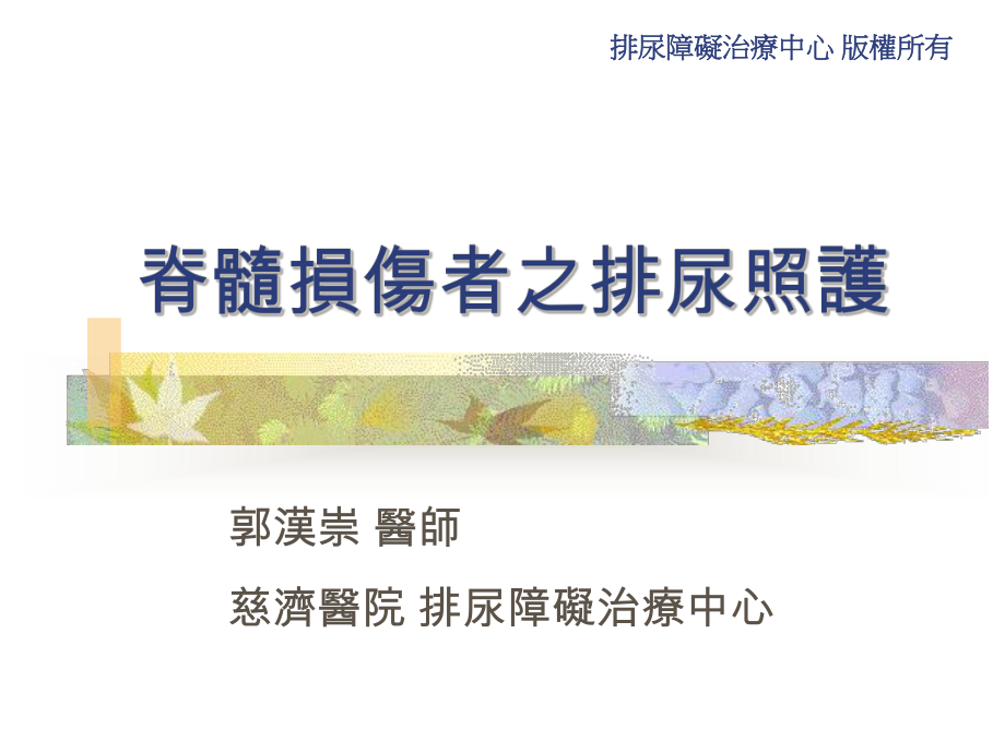 脊髓损伤者之排尿照护课件.ppt_第1页