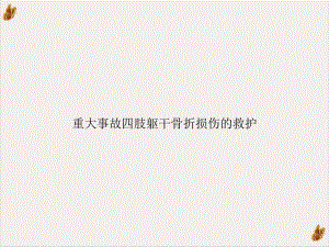 重大事故四肢躯干骨折损伤的救护培训课程课件.ppt