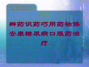 辨药识药巧用药物保安康糖尿病口服药治疗培训课件.ppt