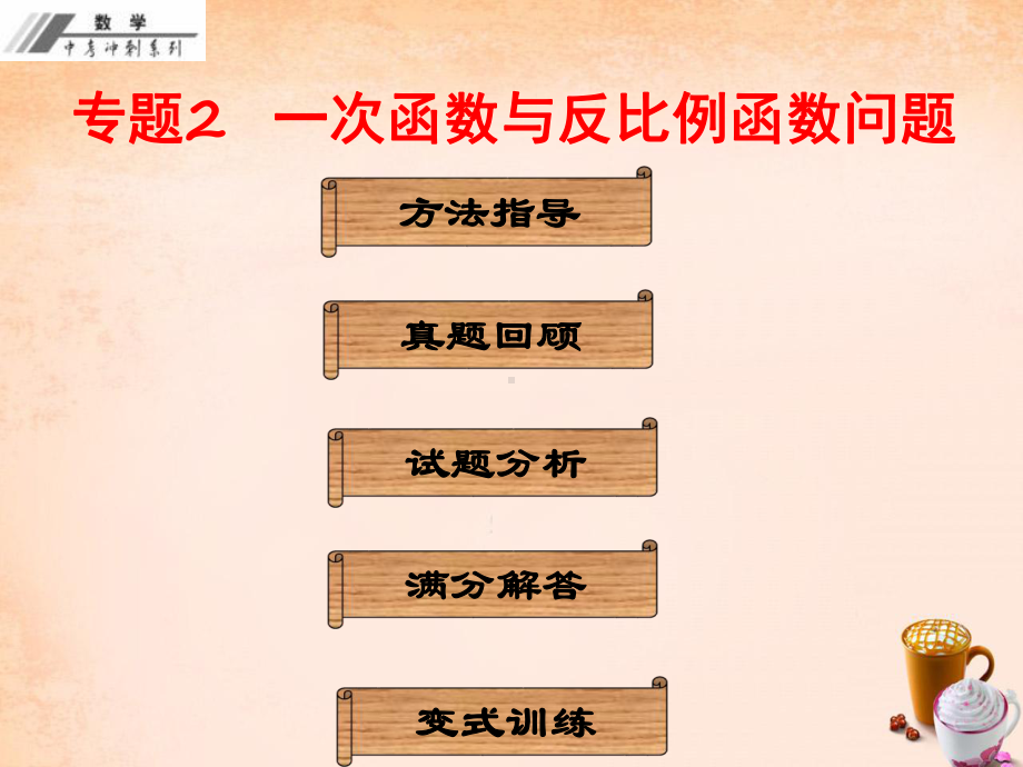 中考数学专题2《一次函数与反比例函数问题》冲刺复习课件.ppt_第1页