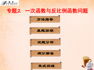 中考数学专题2《一次函数与反比例函数问题》冲刺复习课件.ppt