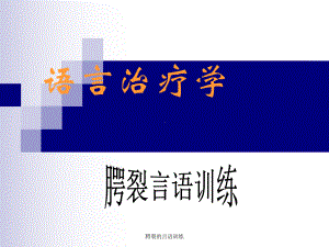 腭裂的言语训练课件.ppt