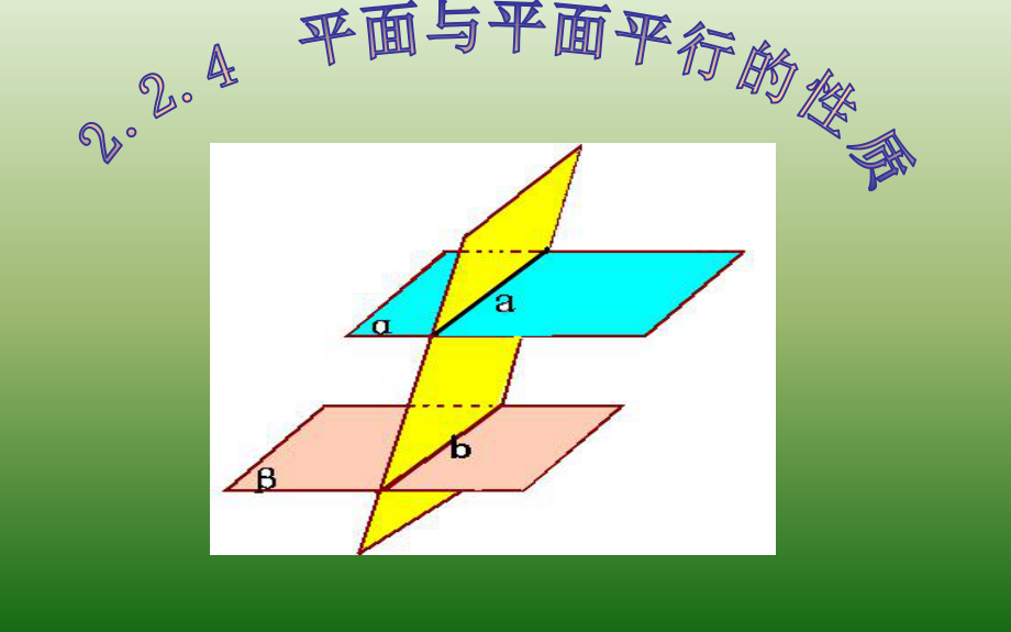 人教A版高中数学必修二-2-2-4-平面与平面平行的性质-课件-(共27张).ppt_第1页