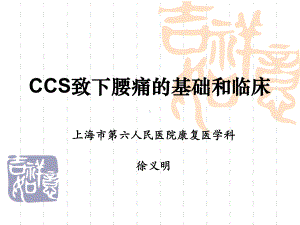 腰骶部慢性骨筋膜间隔综合征所致下腰痛的基础和临床课件.ppt