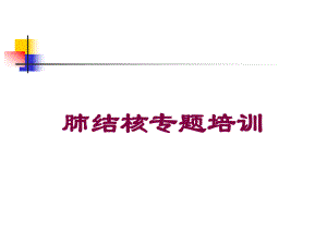 肺结核专题培训培训课件.ppt