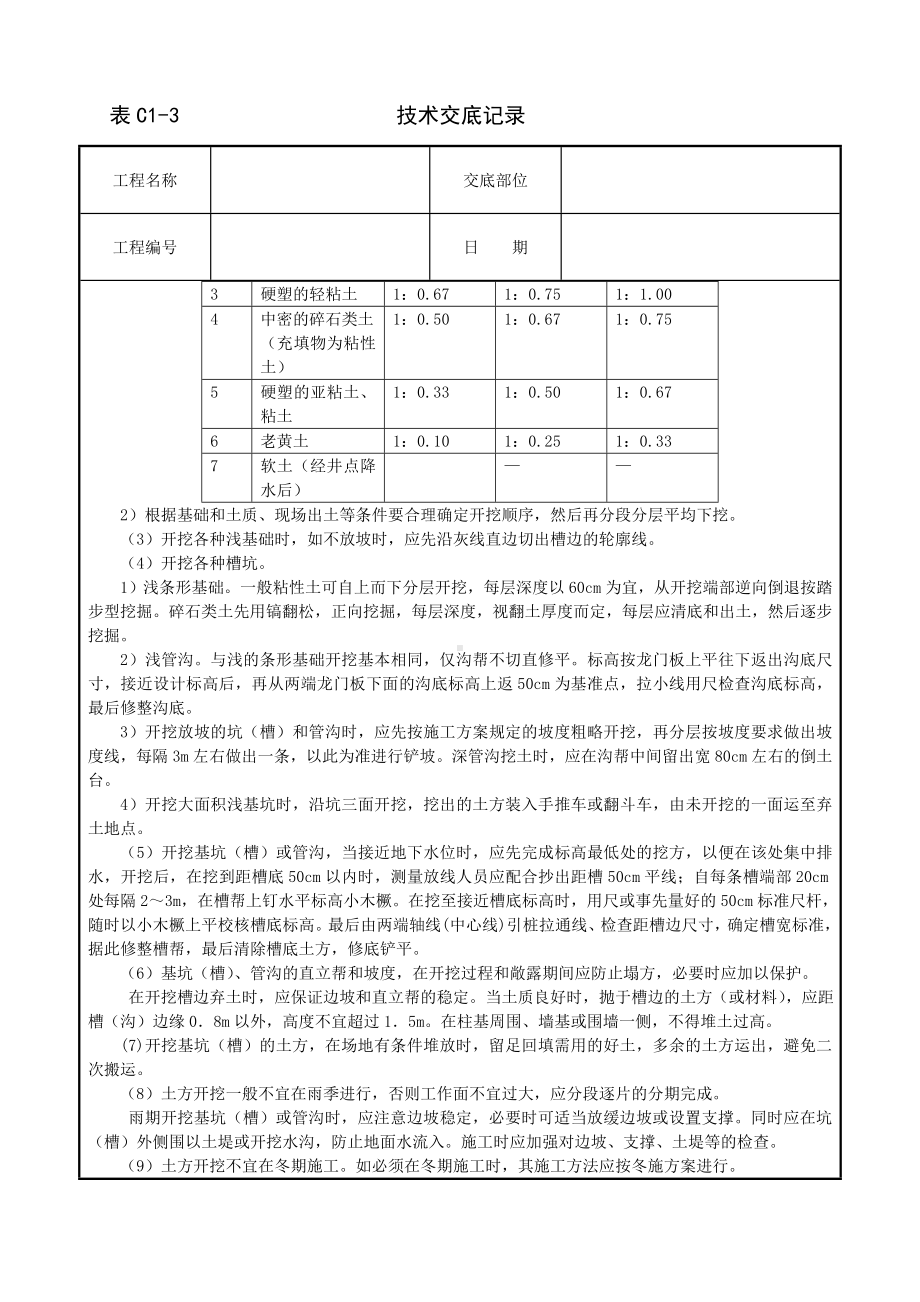 人工挖土技术交底参考模板范本.doc_第2页