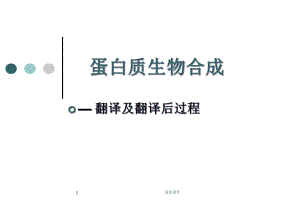 蛋白质生物合成—翻译及翻译后过程课件.ppt