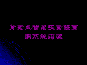 肾素血管紧张素醛固酮系统药理培训课件.ppt