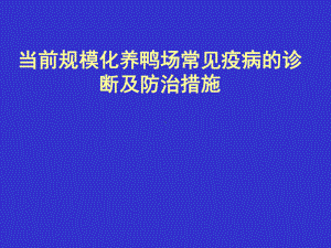 当前规模化养鸭场常见疫病-课件.ppt