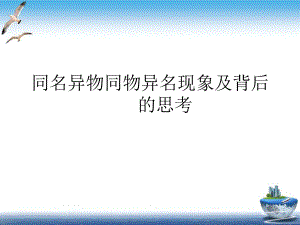 同名异物同物异名现象及背后的思考培训课件.ppt