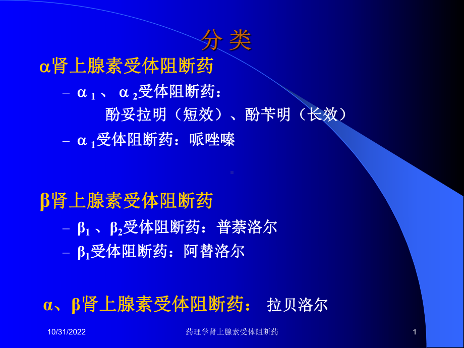 药理学肾上腺素受体阻断药培训课件.ppt_第1页