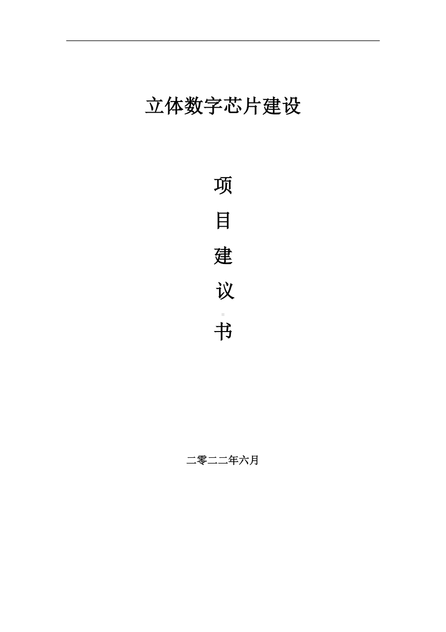 立体数字芯片项目建议书（写作模板）.doc_第1页