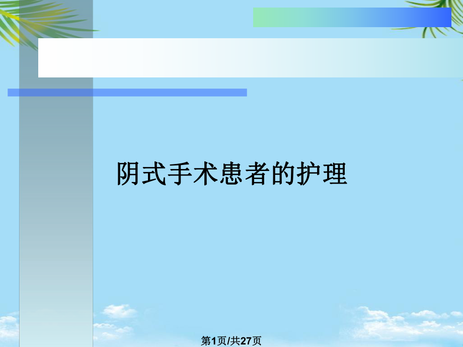 阴式手术患者的护理全面版课件.pptx_第1页