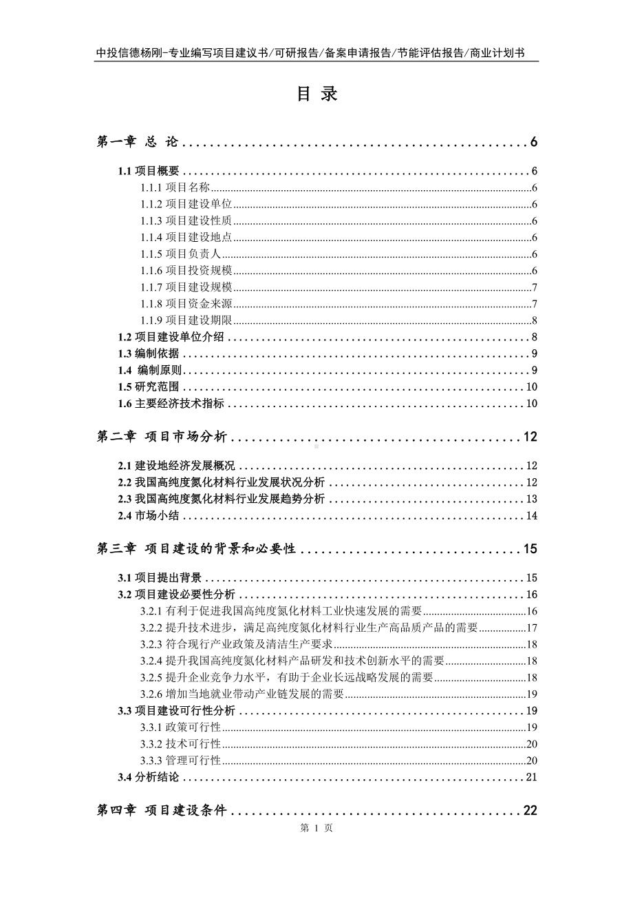 高纯度氮化材料项目可行性研究报告.doc_第2页