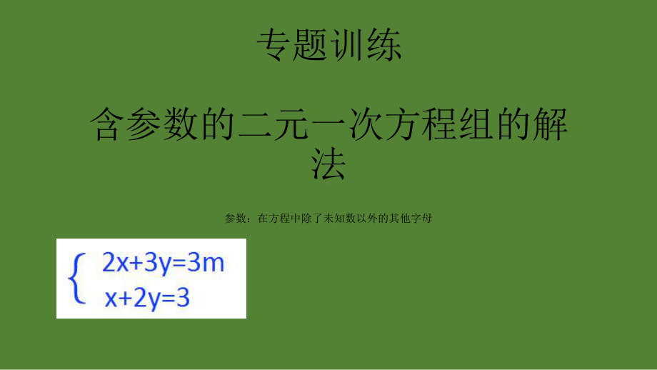 人教版含参数的二元一次方程组的解法课件.pptx_第2页