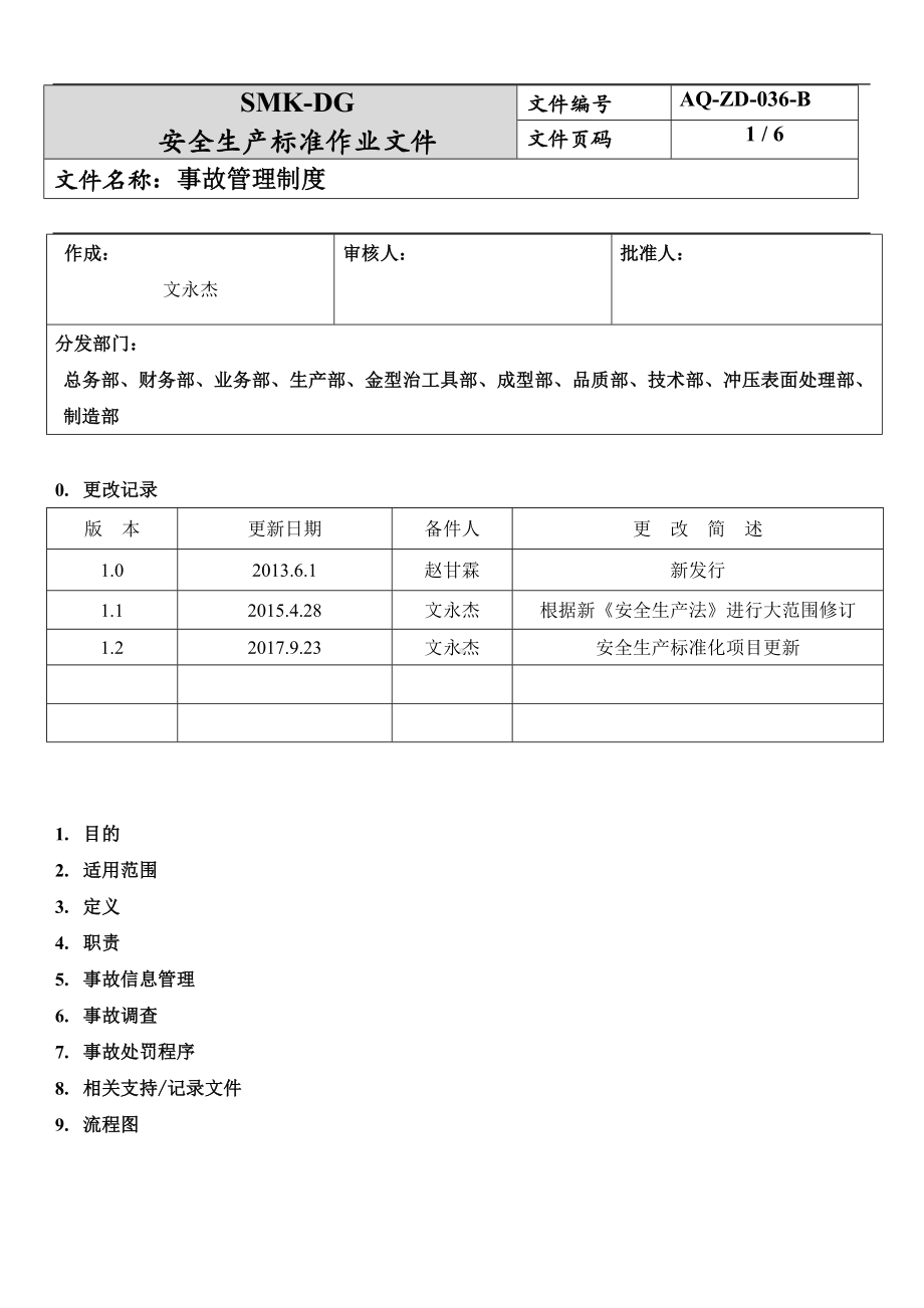 事故管理制度(12-1)参考模板范本.docx_第1页